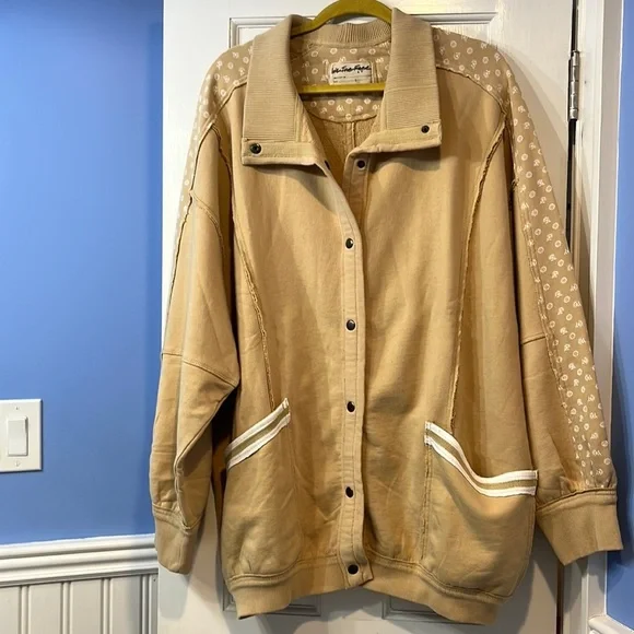 Free People Heritage Track Jacket Size Large NWT - Picture 5 of 13